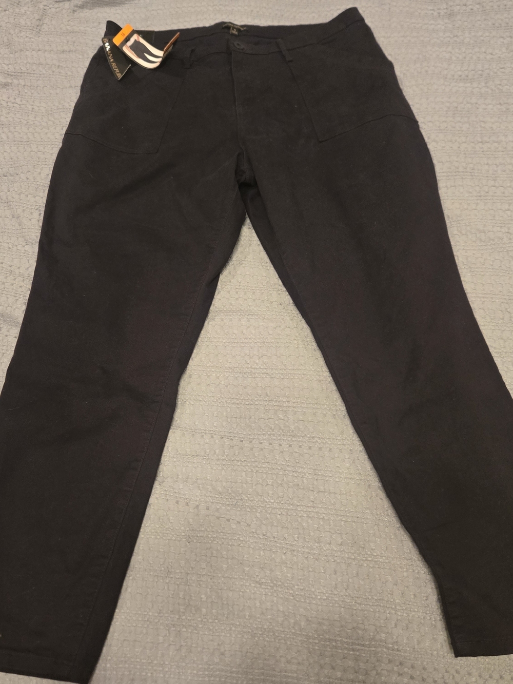 Banana Republic Black Straight-Leg Pants with Front Patch Pockets